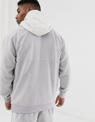 nike winter fleece hoodie with nylon panels
