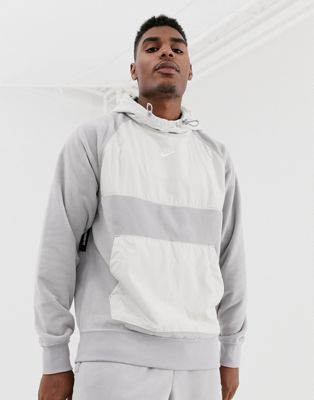 Nike winter hoodie with nylon panels in 