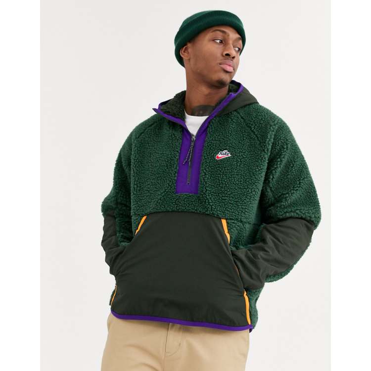 Sherpa half shop zip hoodie