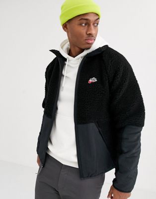 Nike - Winterjack van fleece met rits in zwart