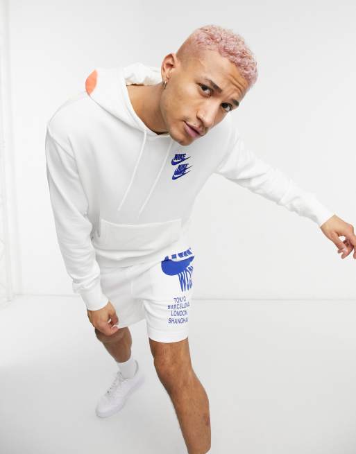 Nike - World Tour Pack - Felpa con cappuccio con grafica colore bianco 