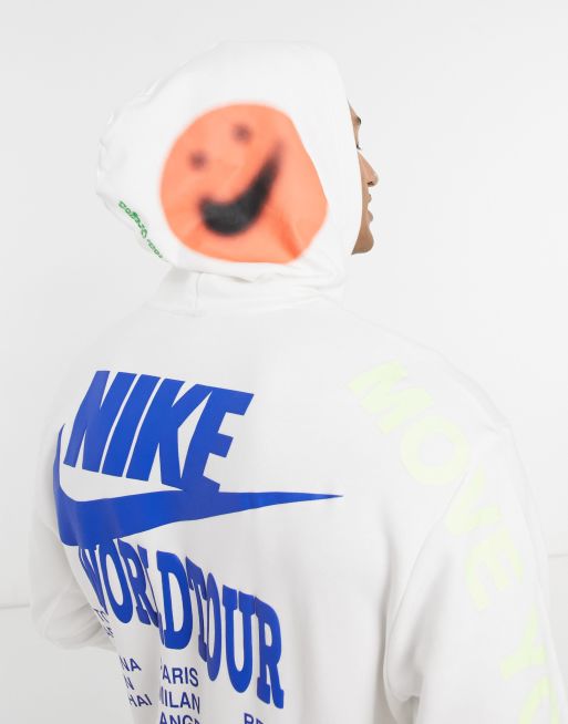 Nike World Tour Pack Felpa con cappuccio con grafica colore bianco ASOS