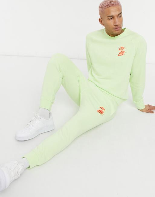 nike sweatpants lime green