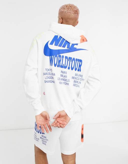 nike world tour pack graphic hoodie in black