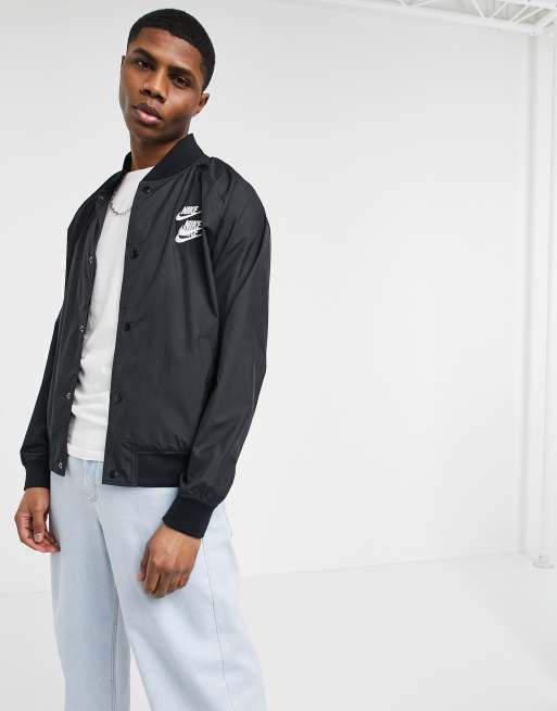 Nike World Tour Pack graphic woven bomber jacket in black