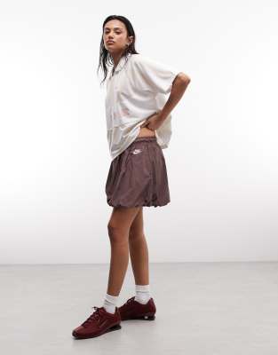Nike Woven Bubble Skirt In Brown
