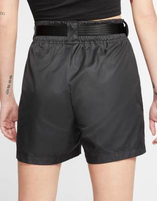 nike woven buckle shorts in black