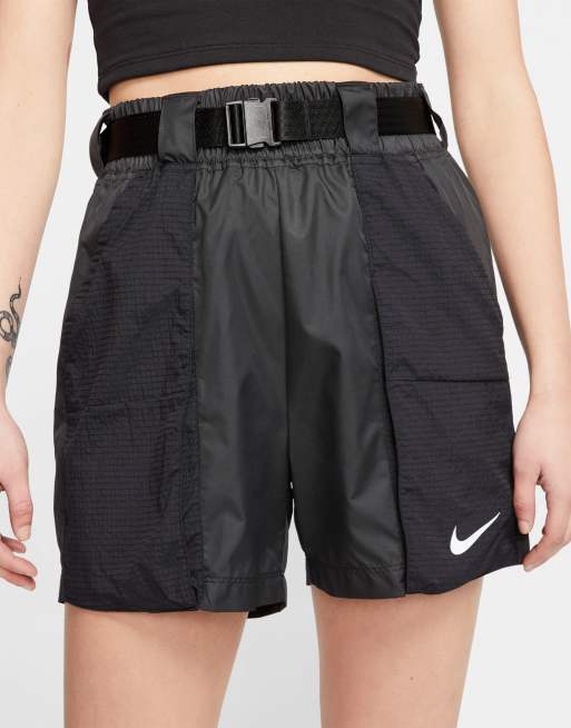 Nike woven buckle shorts in black