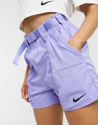 nike woven buckle shorts in white