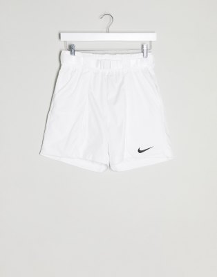 white nike woven shorts