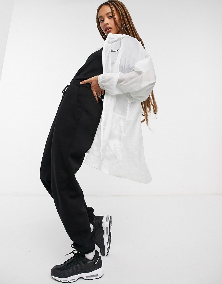 Nike woven burnout print full-zip jacket in white