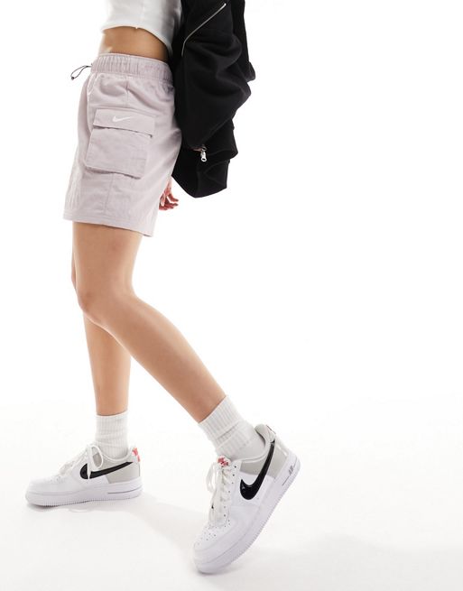 Nike woven cargo shorts in light grey 