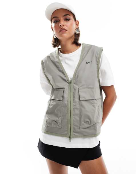 Nike woven cargo vest in grey - view 1