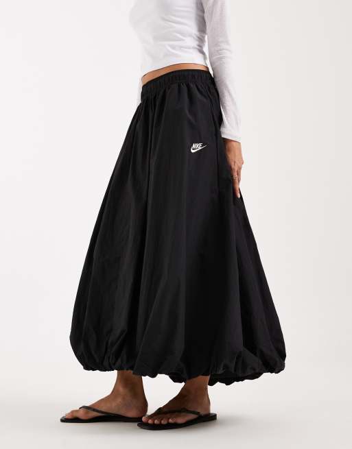 Nike woven full length bubble skirt in black , 2 of 5