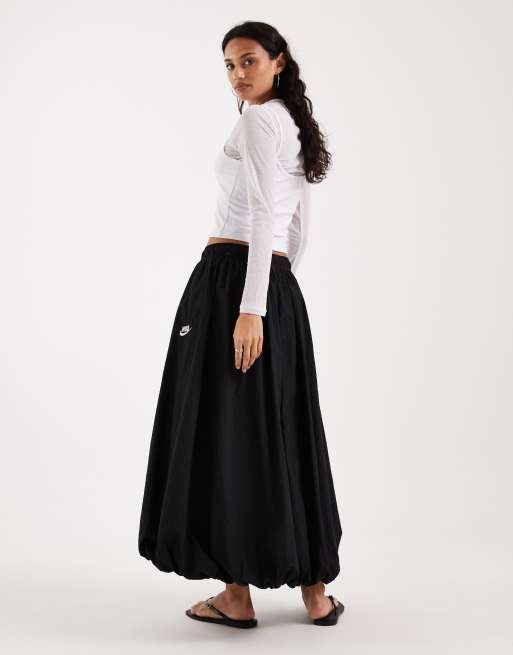 Nike woven full length bubble skirt in black , 5 of 5