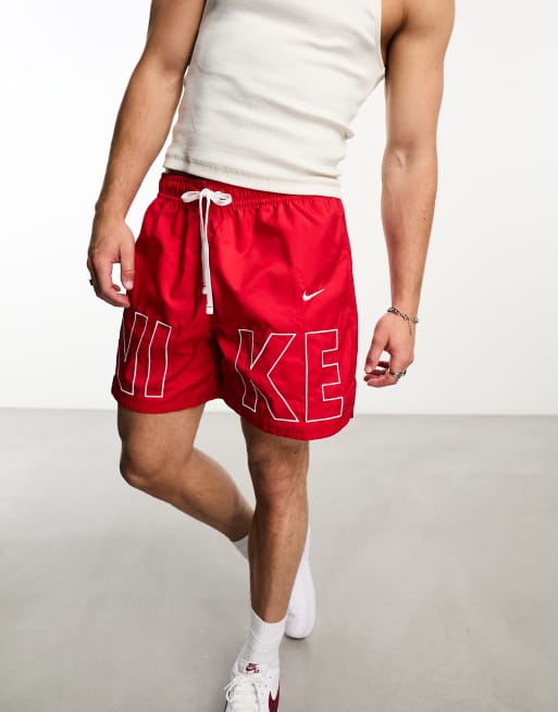 Nike woven shorts on sale red