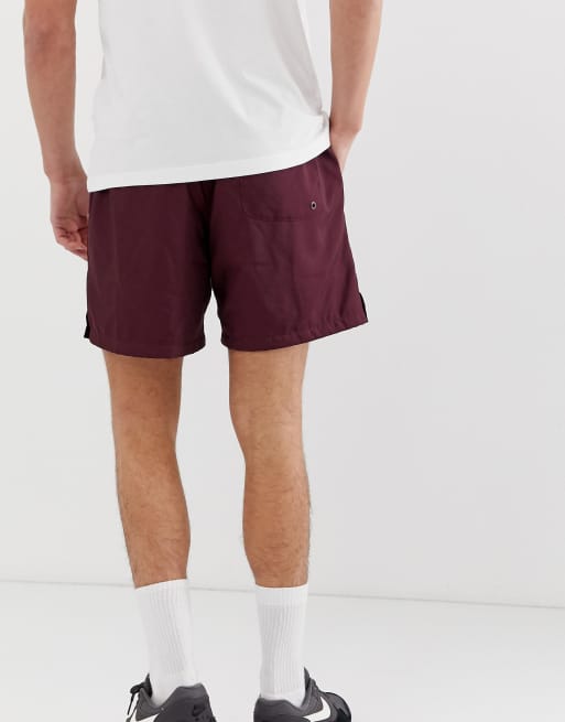 Nike woven 2025 logo shorts burgundy