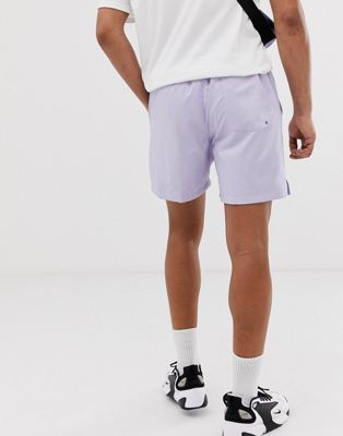 purple nike woven shorts