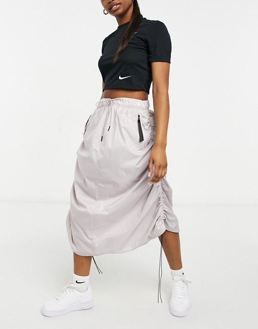 Nike MOVE TO ZERO woven maxi skirt in tan