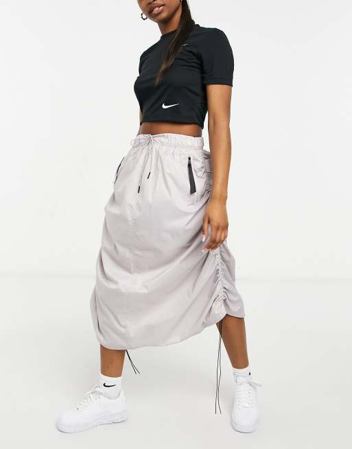 Nike woven maxi skirt in tan