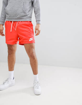 red woven nike shorts