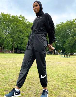 woven swoosh trousers