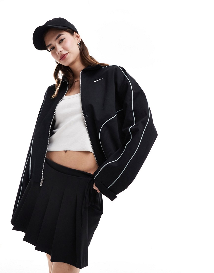 Nike woven track jacket in black