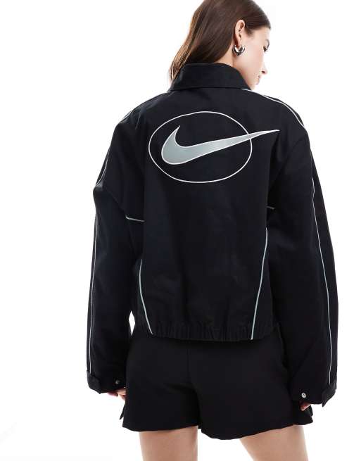 Nike woven track jacket in black