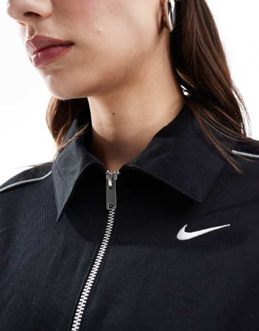 Nike woven track jacket in black ASOS