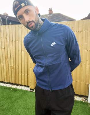 nike n98 polyknit track jacket in blue and orange