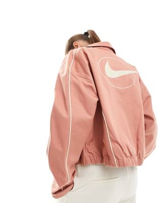 Nike woven track jacket in Terra Blush-Orange