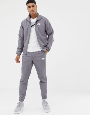 nike woven tracksuit set in grey