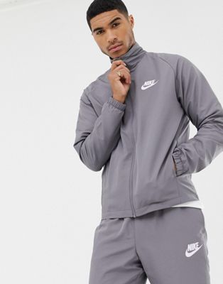 nike woven tracksuit set in grey