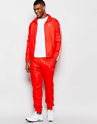 nike tracksuit red and white