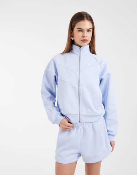 Nike woven windrunner track jacket in light blue - view 1