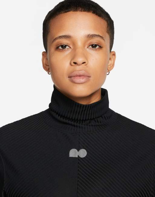 Nike X Naomi Osaka cropped ribbed mock-neck long sleeve top