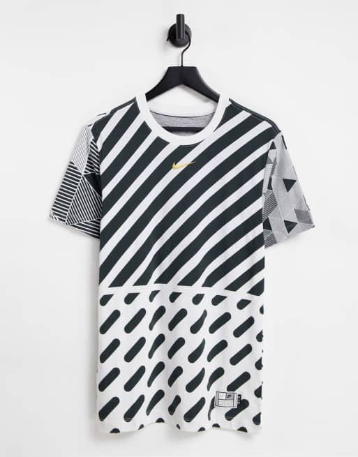 Nike X Serena Design Crew all over graphic t shirt in white black