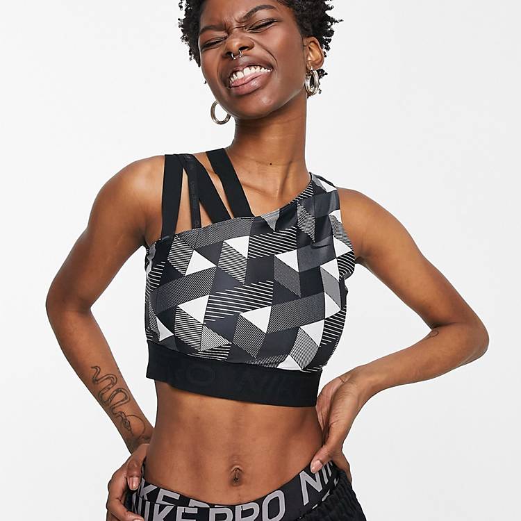 R Ingenieurs Wie Nike X Serena Design geo print one shoulder top in black | ASOS