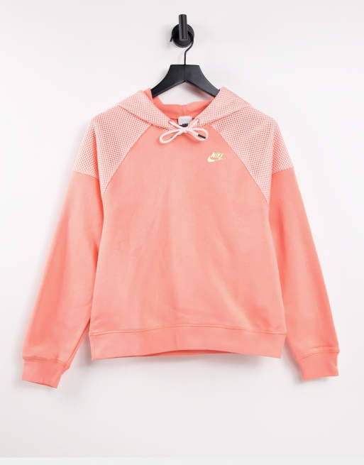Nike X Serena DesignCrew oversized fleece hoodie in coral
