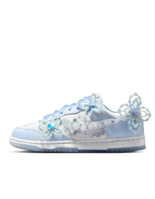 Nike X Susan Fang Dunk Low Sneakers With Floral Detailing In Blue