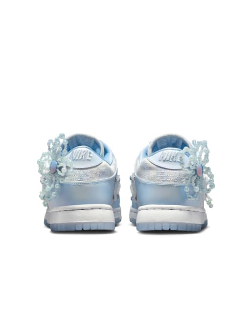 Nike x Susan Fang Dunk Low sneakers with floral detailing in blue, 4 of 4