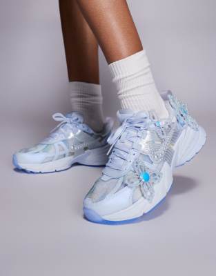 Nike X Susan Fang V2k Run Sneakers With Floral Detail In Blue