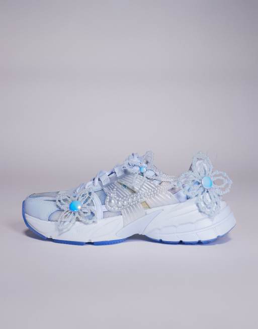 Nike x Susan Fang V2K Run sneakers with floral detail in blue