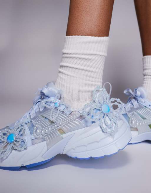 Nike x Susan Fang V2K Run sneakers with floral detail in blue | ASOS