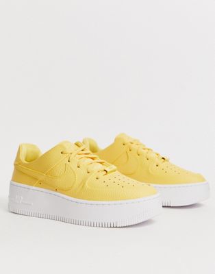 Nike Yellow Air Force 1 Sage Low Trainers