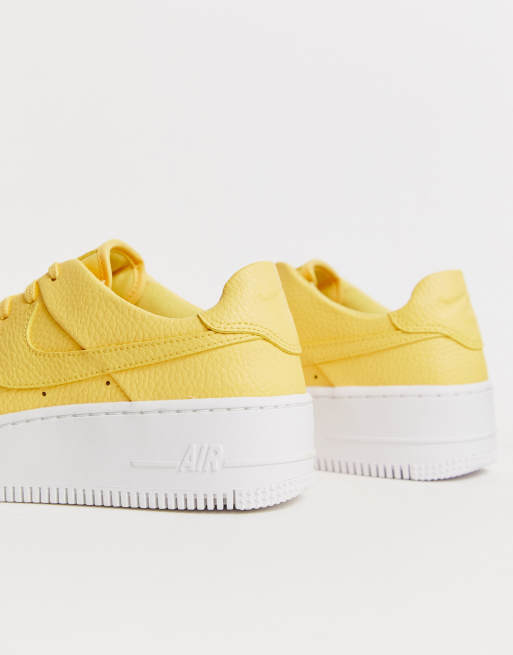 Nike yellow air on sale force 1 sage trainers