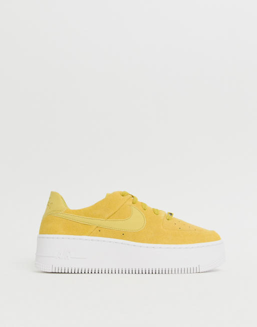 Nike Yellow Air Force 1 Sage Sneakers