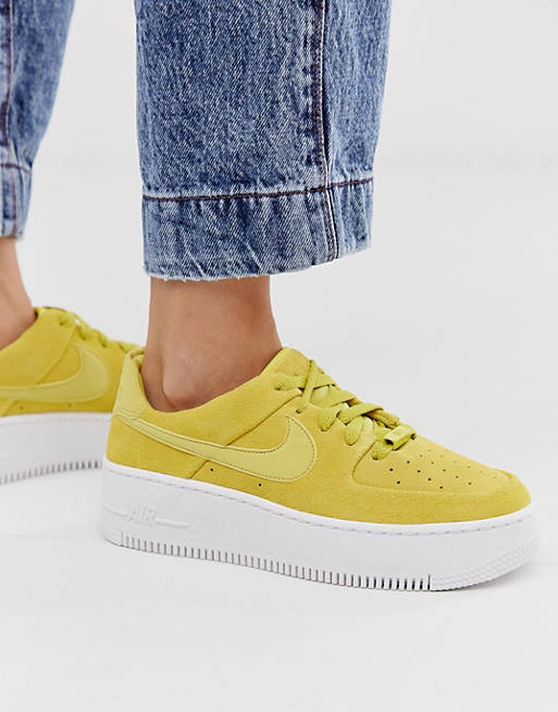 Nike Yellow Air Force 1 Sage Sneakers