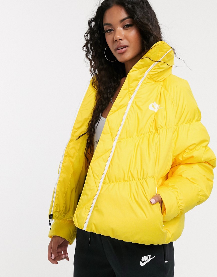 Nike yellow high neck padded jacket