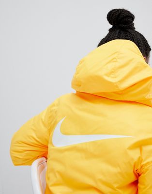 nike yellow padded reversible jacket with hood